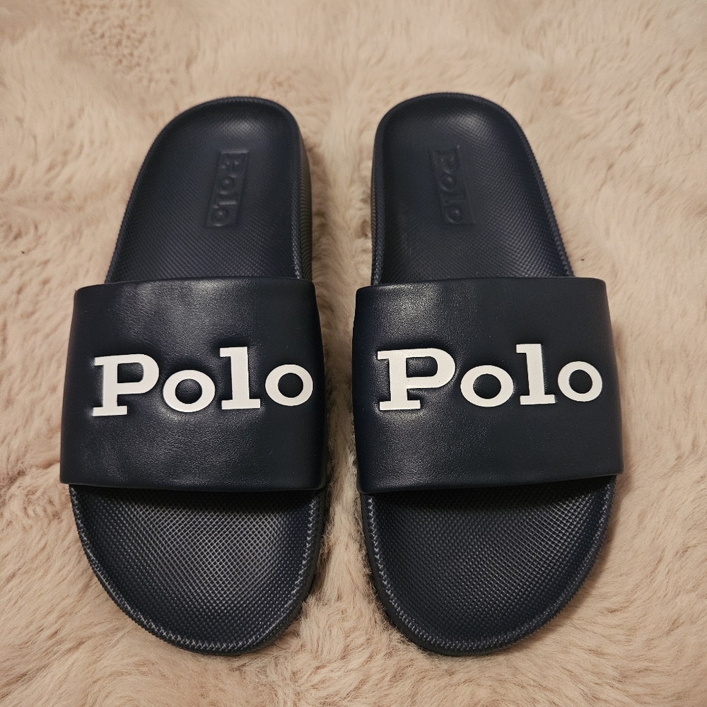 Polo by Ralph Lauren Women's Dark Blue Slide Sandals